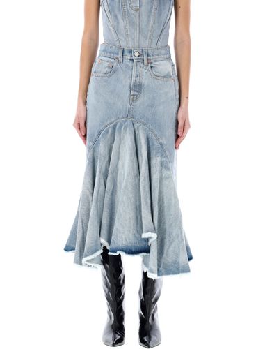 VETEMENTS Flared Denim Midi Skirt - VETEMENTS - Modalova