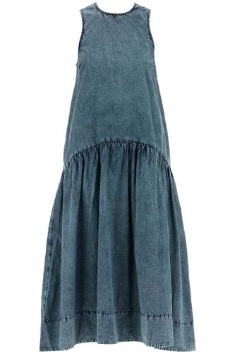 Ganni Midi Poplin Dress In - Ganni - Modalova