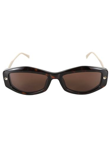 Geometric Spike Studs Sunglasses In Havana/smoky - Alexander McQueen - Modalova