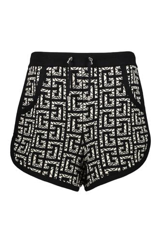 Bermuda Shorts With All-over Logo - Balmain - Modalova