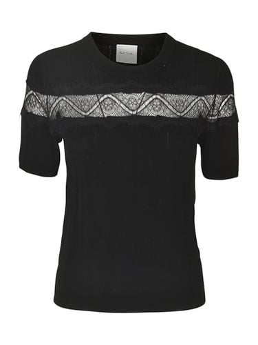 Lace Paneled Round Neck Top - Paul Smith - Modalova