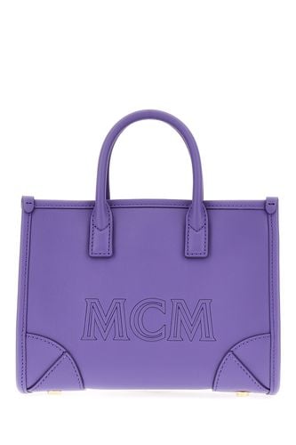 Purple Leather Small Munchen Shopping Bag - MCM - Modalova