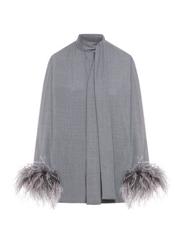 Feather Trim Scarf Detailed Top - Valentino Garavani - Modalova