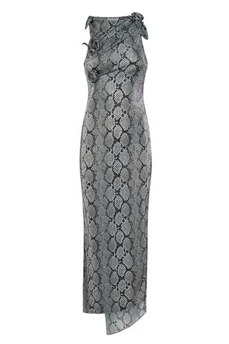 Snake Print Asymmetric Flower Gown - Coperni - Modalova