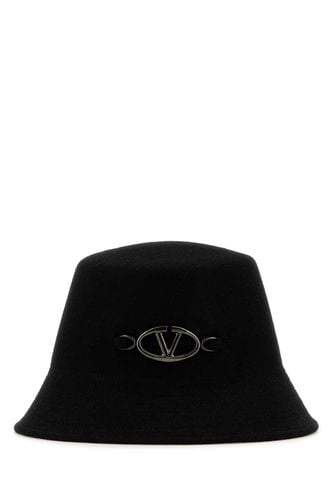 Black Felt Bucket Hat - Valentino Garavani - Modalova