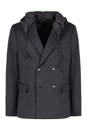 Knitted Double-breasted Blazer - Emporio Armani - Modalova