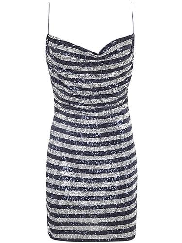 Babydoll Cowl Neck Glitter Short Dress - Balmain - Modalova