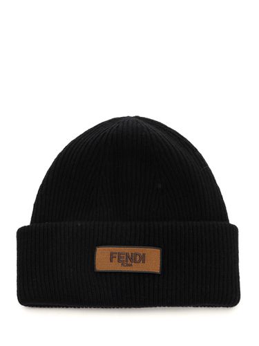 Fendi Black Wool Cap - Fendi - Modalova