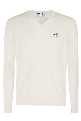 Sweater White Emblem - Comme des Garçons Play - Modalova