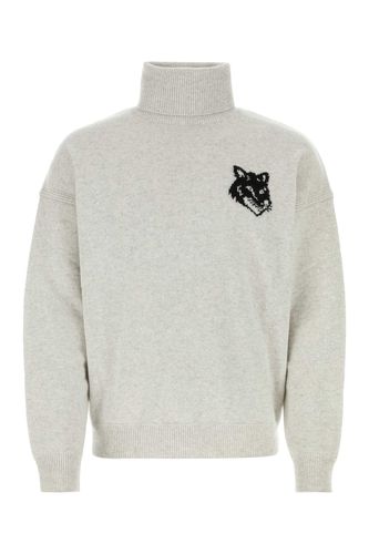 Light Grey Wool Sweater - Maison Kitsuné - Modalova