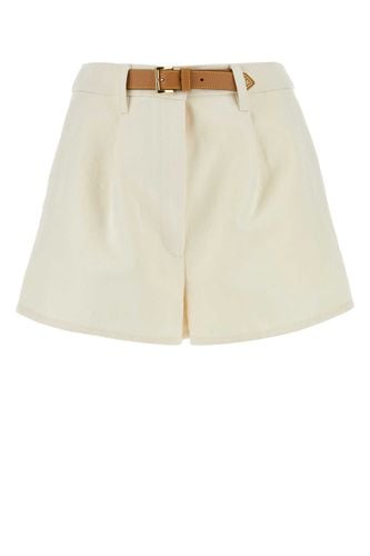 Prada Ivory Cotton Blend Shorts - Prada - Modalova