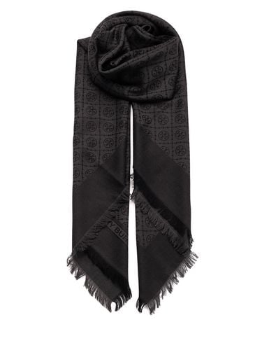 Tory Burch Black Monogram Scarf - Tory Burch - Modalova