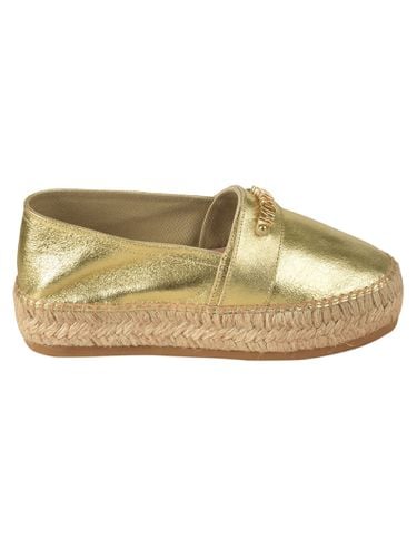 Logo Embossed Metallic Espadrillas - Moschino - Modalova