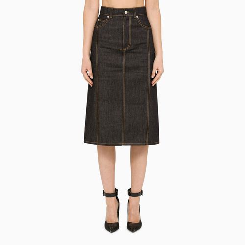 Blue Denim Pencil Skirt - Alexander McQueen - Modalova