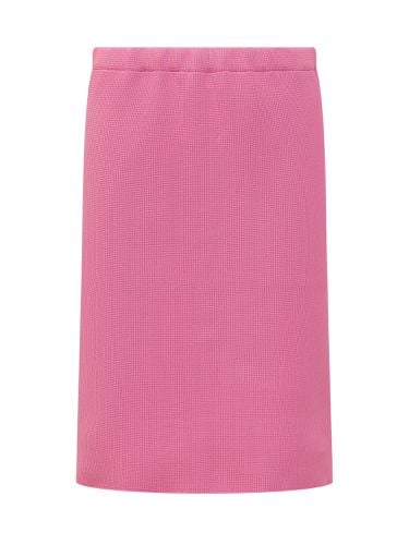 Midi Pink Skirt With Elastic Waistband In Ribbed Fabric Woman - Philosophy di Lorenzo Serafini - Modalova