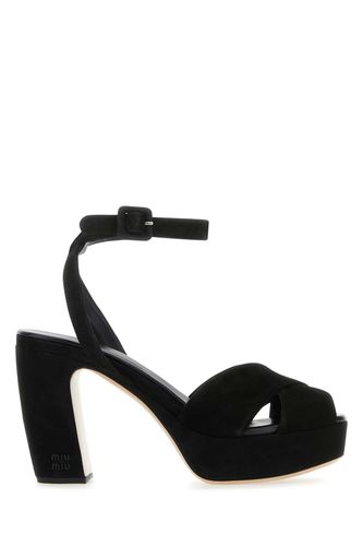 Miu Miu Black Suede Sandals - Miu Miu - Modalova