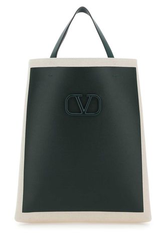 Two-tone Canvas Vlogo Signature Shopping Bag - Valentino Garavani - Modalova