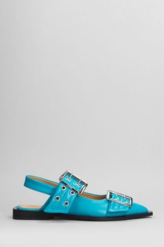 Ballet Flats In Cyan Polyester - Ganni - Modalova