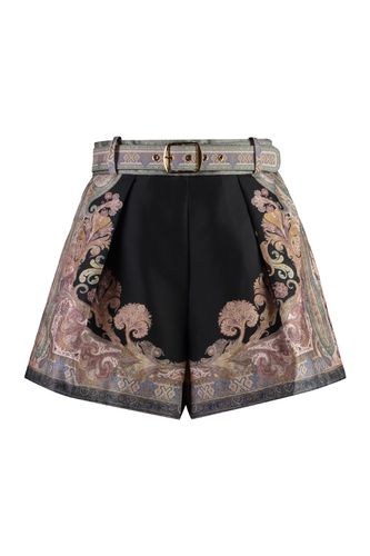 Tuck Illustration Printed Silk Shorts - Zimmermann - Modalova