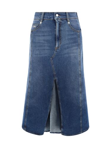 Front Slit Denim Skirt - Alexander McQueen - Modalova