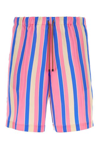 Embroidered Satin Bermuda Shorts - Dries Van Noten - Modalova