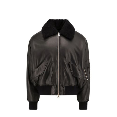 Leather Bomber Jacket - Ami Alexandre Mattiussi - Modalova