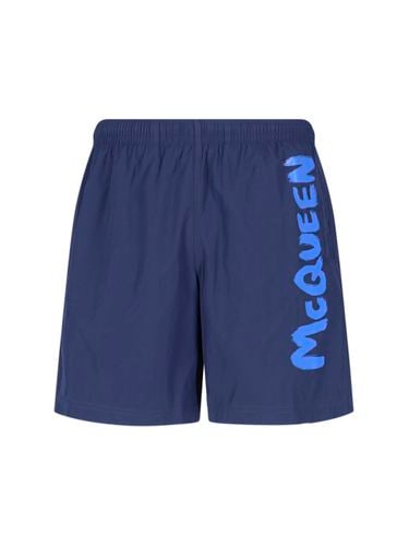 Graffiti Logo Swim Shorts - Alexander McQueen - Modalova