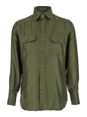 Shirt With Patch Pockets In Silk Man - Tom Ford - Modalova