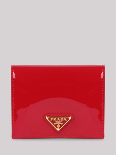 Triangle Logo Patent Leather Wallet - Prada - Modalova