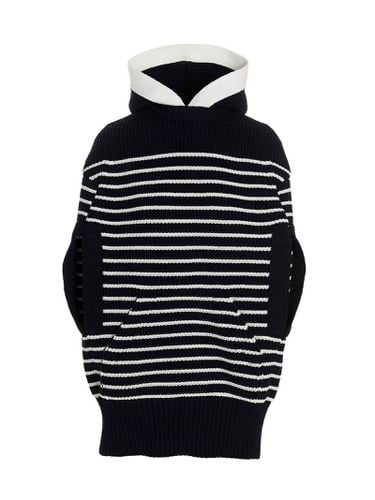 Sacai Striped Hooded Cape - Sacai - Modalova