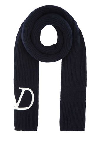 Midnight Blue Wool Scarf - Valentino Garavani - Modalova