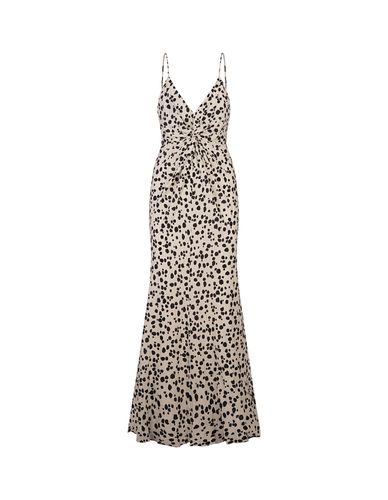 Printed Viscose Slip Dress With Waist Knot - MSGM - Modalova