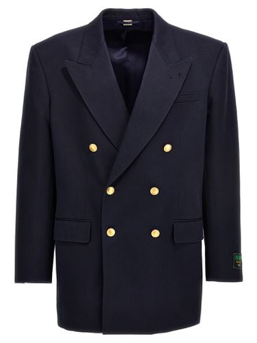 Gabardine Double Breast Blazer Jacket - Gucci - Modalova