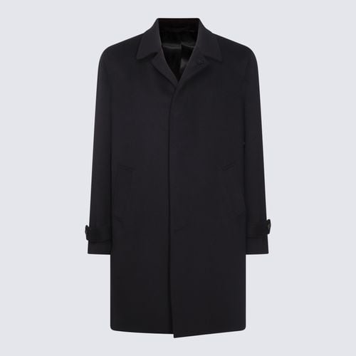 Lardini Navy Blue Wool Coat - Lardini - Modalova