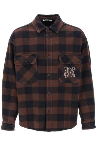 Flannel Overshirt With Check Motif - Palm Angels - Modalova