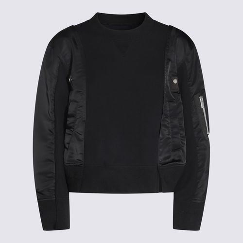 Sacai Black Cotton Sweatshirt - Sacai - Modalova