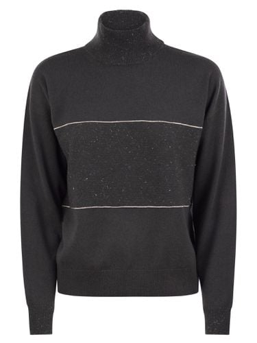 Mock-neck Sweater In Wool, Silk, Cashmere With Lurex - Peserico - Modalova