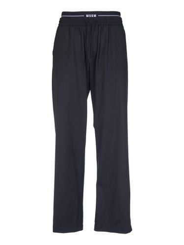 High Elastic Waist Logo Trousers - MSGM - Modalova