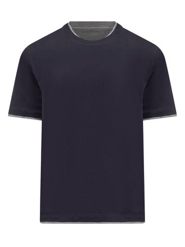 Jersey T-shirt With Ribbed Hem - Brunello Cucinelli - Modalova