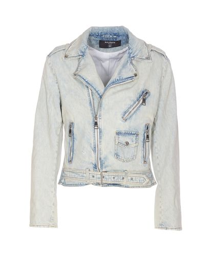 Balmain Denim Biker Jacket - Balmain - Modalova