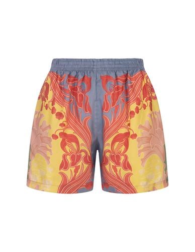 Etro Yellow Printed Silk Shorts - Etro - Modalova