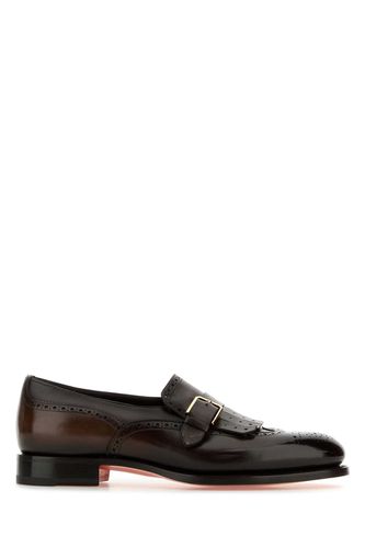 Santoni Burgundy Leather Loafers - Santoni - Modalova