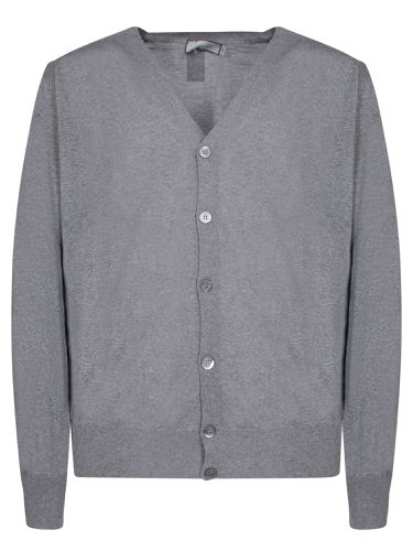 Canali Melange Grey Wool Cardigan - Canali - Modalova