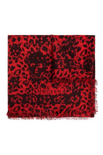 Leopard Printed Fringed-edge Scarf - Alexander McQueen - Modalova