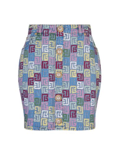 Balmain Monogram Denim Short Skirt - Balmain - Modalova