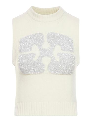 Ganni Cream Wool Blend Vest - Ganni - Modalova