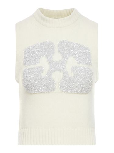 Ganni Cream Wool Blend Vest - Ganni - Modalova