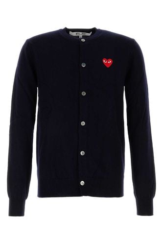 Midnight Blue Wool Cardigan - Comme des Garçons Play - Modalova