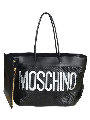 Moschino Woven Logo Tote - Moschino - Modalova