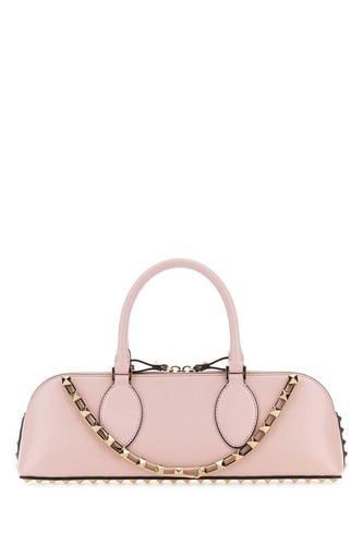 Pastel Pink Leather Rockstud East-west Handbag - Valentino Garavani - Modalova